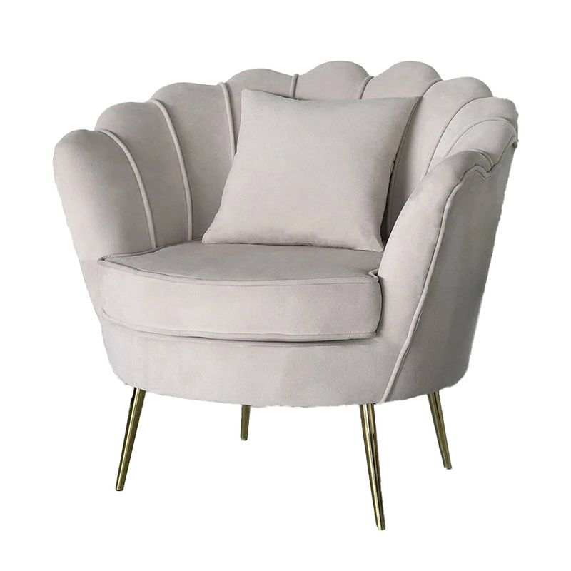 Foto van Fauteuil zitbank 1 persoons stoel belle velvet crème