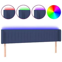 Foto van The living store led-hoofdbord blauw - hoofdeinde - 183x16x78/88 cm - verstelbare hoogte - duurzaam materiaal -