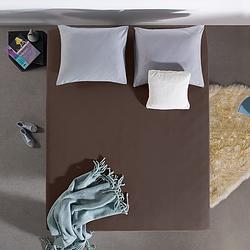 Foto van Dubbel jersey hoeslaken - deep taupe - 140x200 cm - taupe - home care - dekbed-discounter.nl