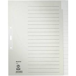 Foto van Leitz 1220 register din a4, bovenbreedte blanco manila papier grijs 20 tabbladen 12200085