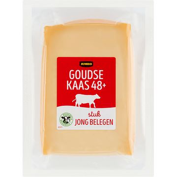 Foto van Jumbo goudse kaas 48+ jong belegen stuk 450g