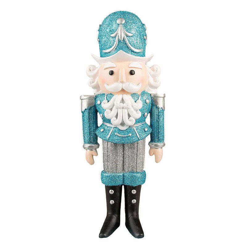 Foto van Haes deco - kerst notenkraker kleur blauw, 17x14x47 cm, kerstfiguur - kerstdecoratie