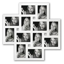 Foto van Zep - multi fotolijst milano wit voor 12 foto's 10x15 afmeting 59,5x60 - mf104