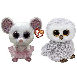 Foto van Ty - knuffel - beanie buddy - nina mouse & owlette owl