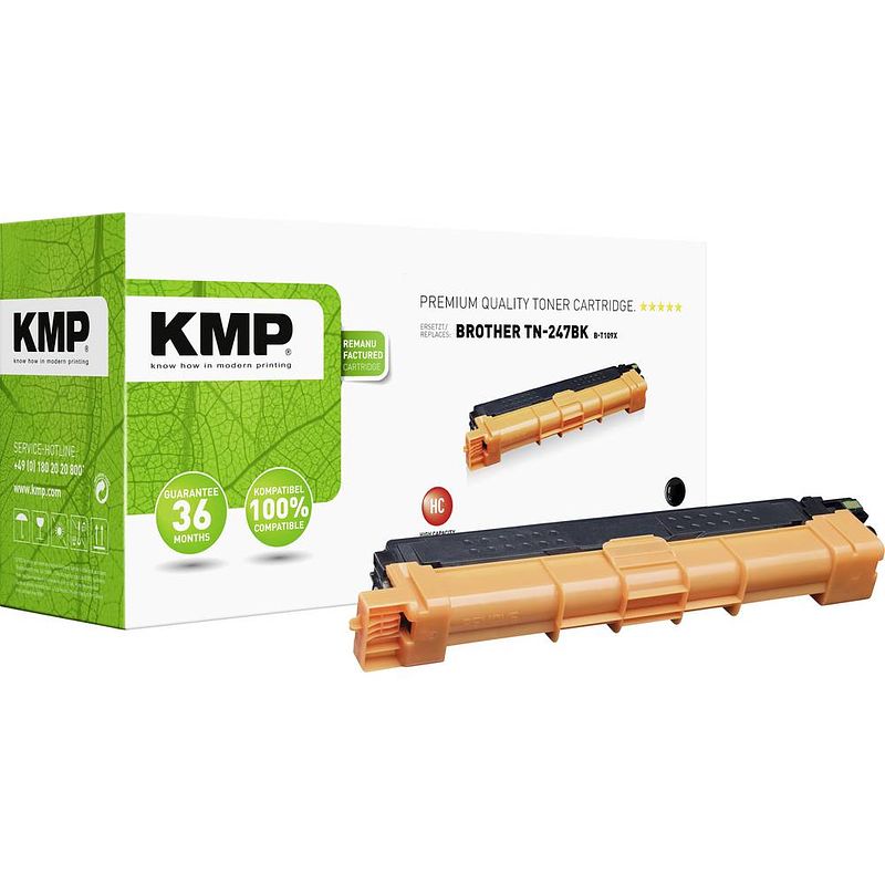 Foto van Kmp toner vervangt brother tn-247bk, tn247bk compatibel zwart 3000 bladzijden b-t109x