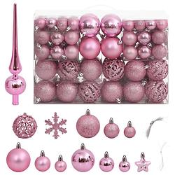 Foto van Vidaxl 111-delige kerstballenset polystyreen roze