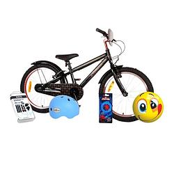 Foto van Volare kinderfiets spider-man - 20 inch - zwart - twee handremmen - inclusief fietshelm & accessoires