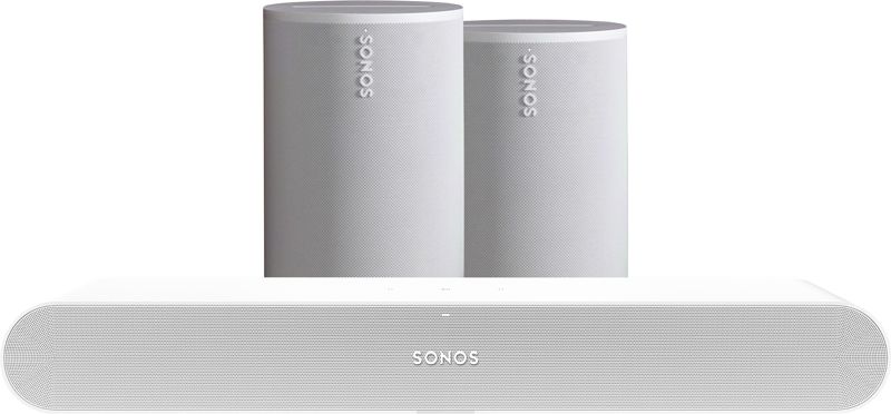 Foto van Sonos ray wit + 2x era 100 wit