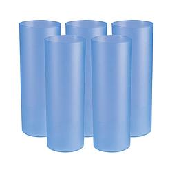 Foto van Juypal longdrink glas - 12x - blauw - kunststof - 330 ml - herbruikbaar - drinkglazen