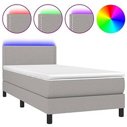 Foto van The living store boxspring bed - led - hoofdbord - pocketvering - huidvriendelijk - 193x90x78/88 cm