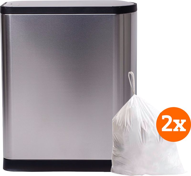 Foto van Simplehuman butterfly recycler 20 + 20 liter + vuilniszakken