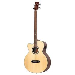 Foto van Ortega d538-4-l deep series 5 acoustic bass natural linkshandige elektrisch-akoestische bas