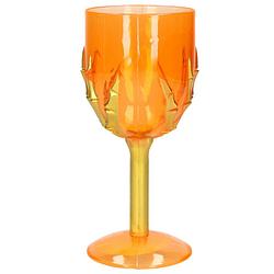 Foto van Halloween horror kelk wijnglas/drinkbeker oranje 18 cm - feestbekertjes