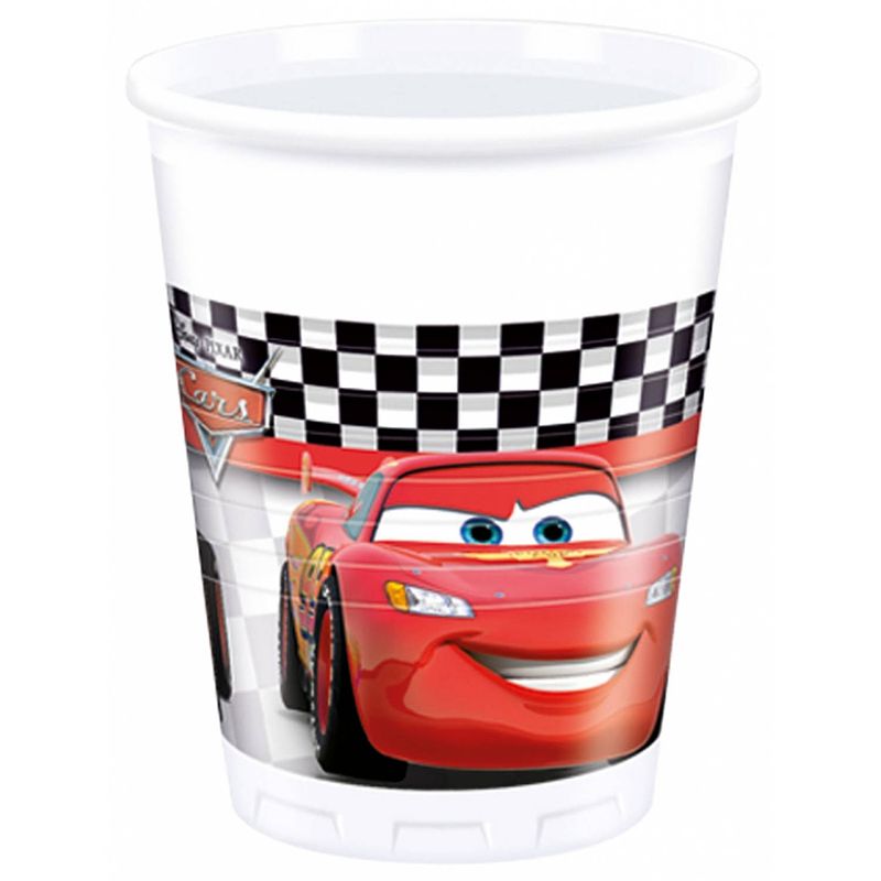 Foto van 8x disney cars themafeest bekers 200 ml - feestbekertjes