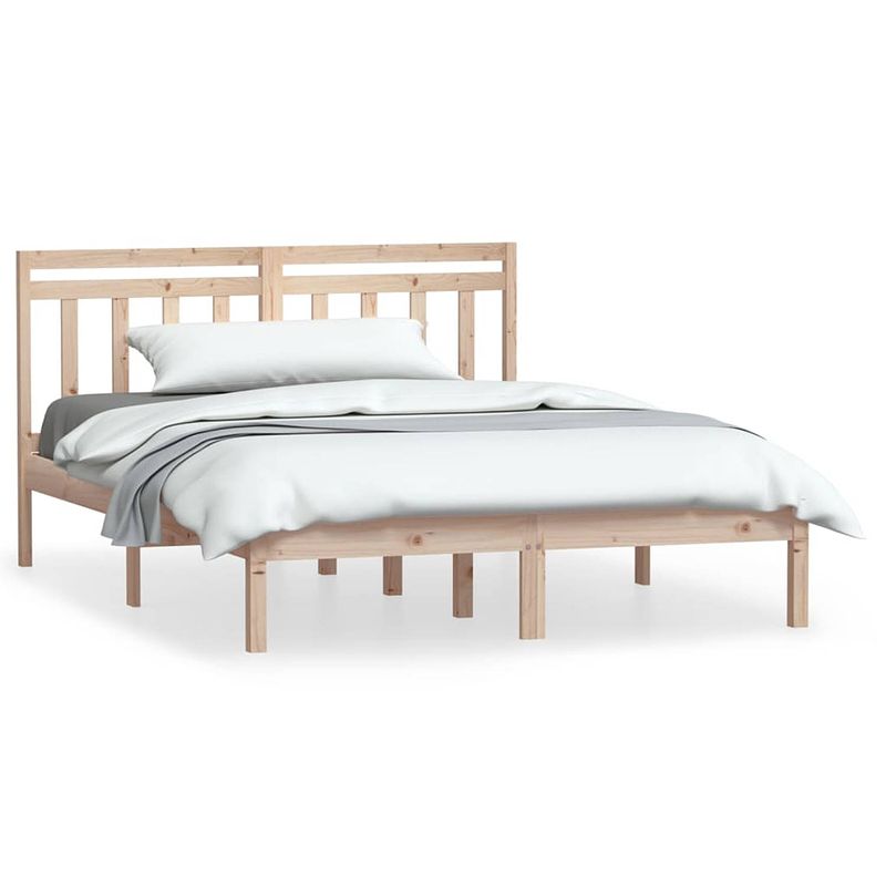 Foto van The living store bedframe grenenhout - 205.5 x 126 x 100 cm - geschikt voor 120 x 200 cm matras afmeting