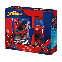 Foto van Marvel spiderman lunchbox set voor kinderen - 2-delig - rood - aluminium/kunststof  - lunchboxen