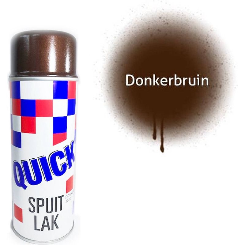 Foto van Spuitverf spuitlak spuitbus donkerbruin 3002/2118 vernis sneldrogend transparant binnen & buiten 400ml