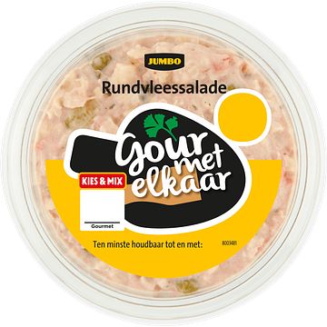 Foto van Jumbo gourmet elkaar rundvleessalade 225g aanbieding bij jumbo | 3 schalen