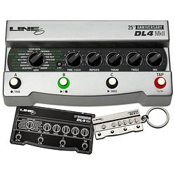 Foto van Line 6 25th anniversary delay dl4 mkii silver limited edition delay effectpedaal met looper