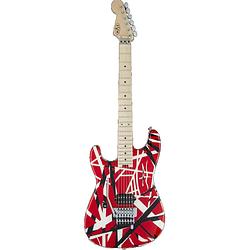 Foto van Evh striped series red, black and white lh mn gitaar