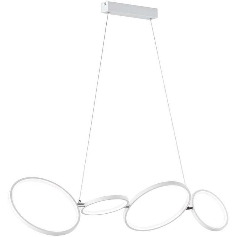 Foto van Led hanglamp - trion rondy - 37w - warm wit 3000k - dimbaar - rechthoek - mat wit - aluminium