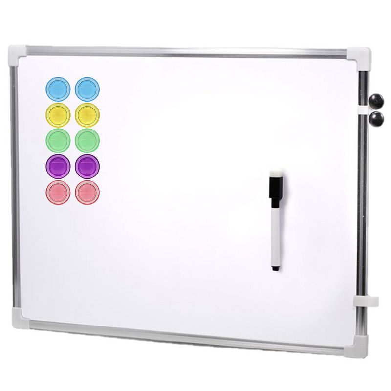 Foto van Magnetisch whiteboard/memobord met marker en 10x magneten - 80 x 60 cm - whiteboards