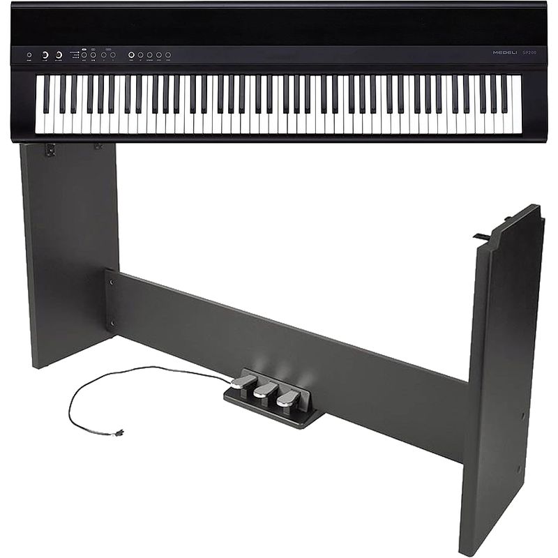 Foto van Medeli sp201 digitale piano zwart + onderstel