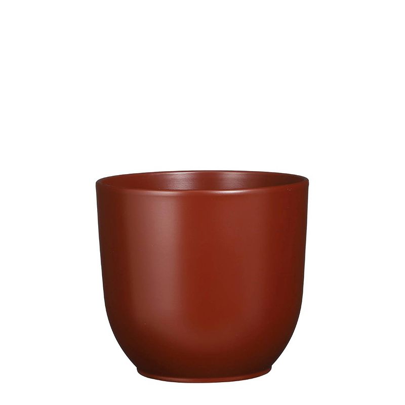 Foto van Tusca pot round d. brown matt - h20xd22,5cm