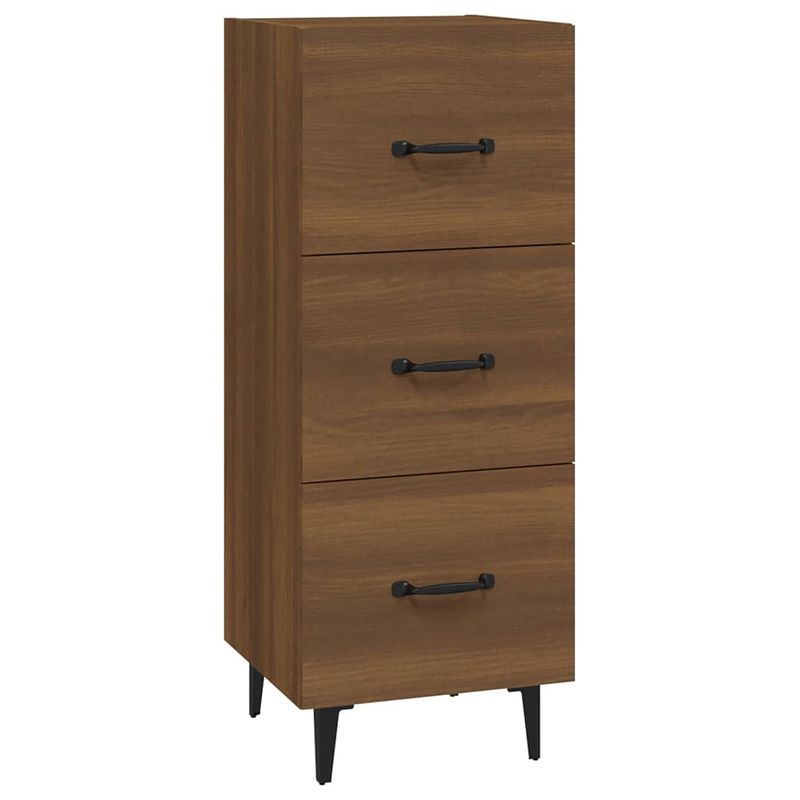 Foto van Vidaxl dressoir 34,5x34x90 cm bewerkt hout bruineikenkleurig