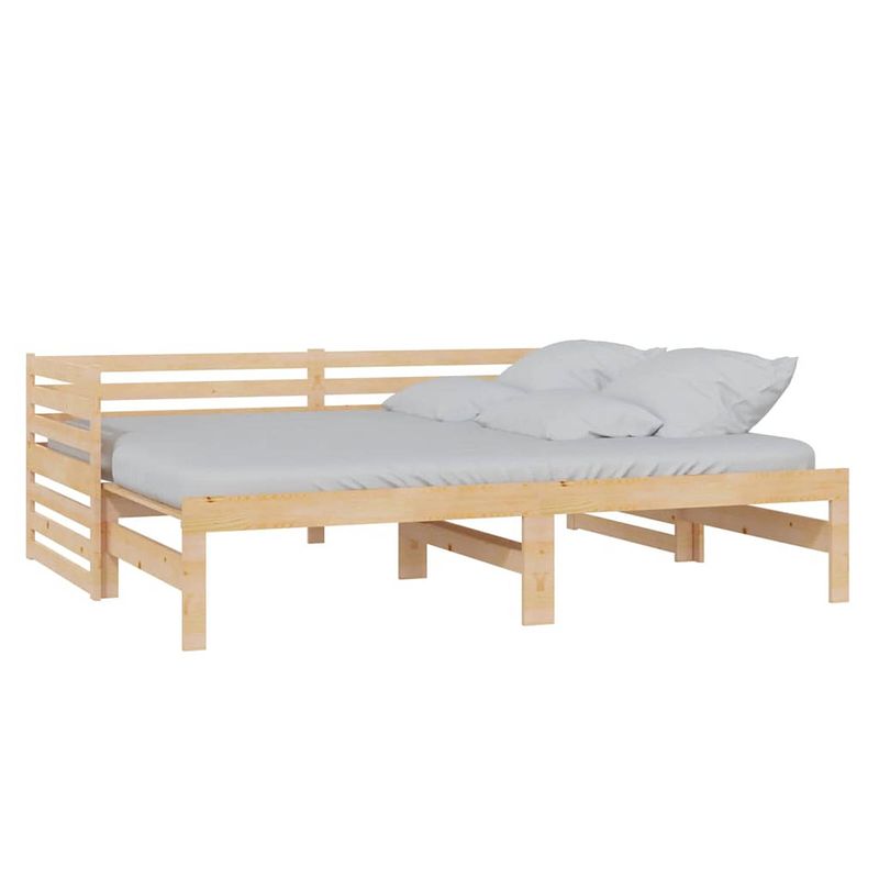 Foto van Vidaxl bedbank uitschuifbaar massief grenenhout 2x(90x200) cm