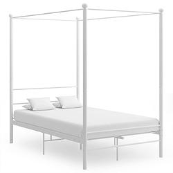 Foto van Vidaxl hemelbedframe metaal wit 140x200 cm