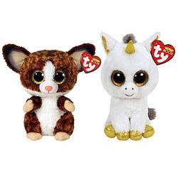 Foto van Ty - knuffel - beanie boo's - pegasus unicorn & bush baby galago