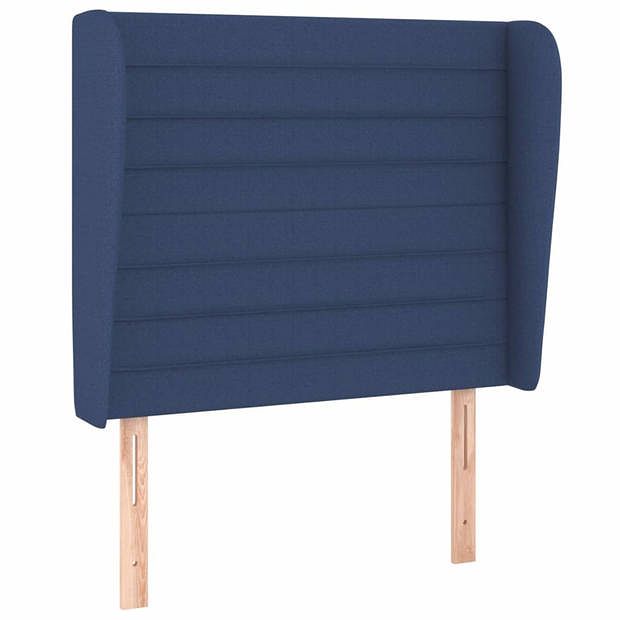 Foto van Vidaxl hoofdbord met randen 93x23x118/128 cm stof blauw