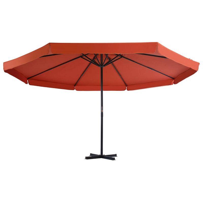 Foto van The living store tuinparasol - terracotta - 500 x 385 cm - uv-beschermend - aluminium paal - 8 baleinen