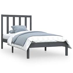 Foto van The living store houten bedframe - niet vermeld - bedframes - 205.5 x 95.5 x 100 cm - grijs