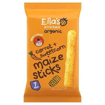 Foto van Ella's kitchen maize sticks wortels + mais 7+ bio 16g bij jumbo