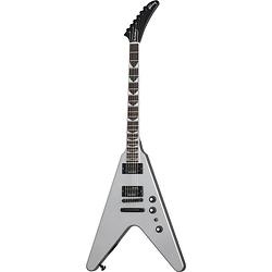 Foto van Gibson dave mustaine flying v exp metallic silver signature elektrische gitaar met koffer