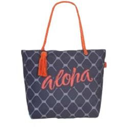 Foto van Fabrizio strandtas aloha 38 x 20 cm polyester blauw/oranje