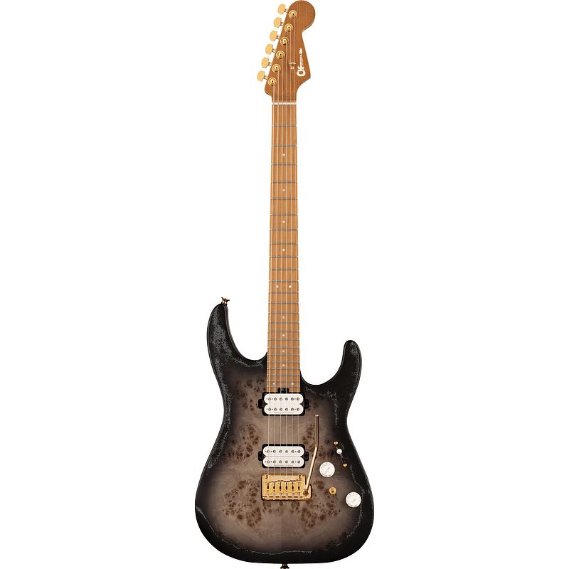 Foto van Charvel pro-mod dk24 hh 2pt cm elektrische gitaar transparent black burst