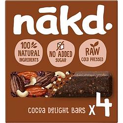 Foto van 30% korting | nakd. raw fruitreep met noten cocoa delight 4 x 35g aanbieding bij jumbo