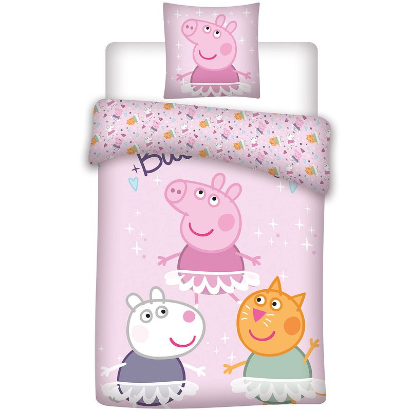 Foto van Peppa pig dekbedovertrek - 140 x 200 cm - polyester