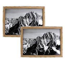 Foto van 2x stuks schootkussens/laptrays mont blanc gebergte print 43 x 33 cm - dienbladen