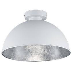 Foto van Led plafondlamp - plafondverlichting - trion jin - e27 fitting - rond - mat wit - aluminium