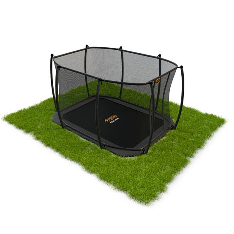 Foto van Avyna trampoline flatlevel met veiligheidsnet pro-line - 520 x 305 cm (352) - hd plus beschermrand en royal class net