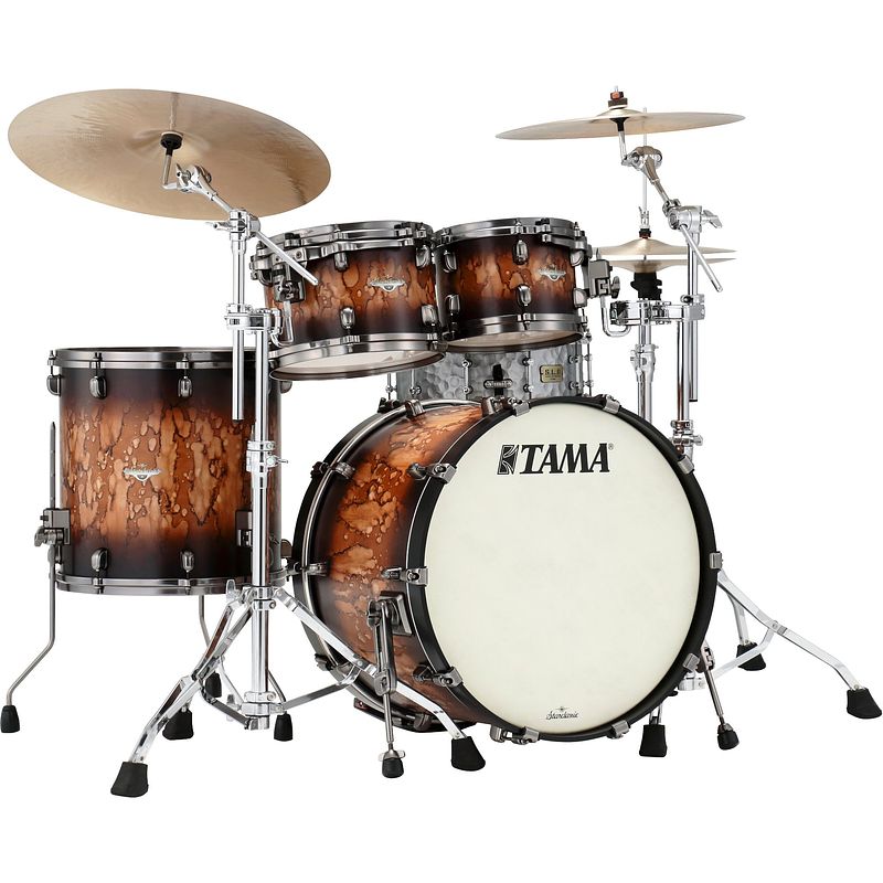 Foto van Tama ma42tzus-mbb starclassic maple molten satin brown burst 4d. shellset smoked black nickel hardware