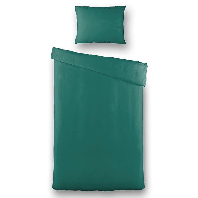 Foto van Luna bedding luna uni - groen dekbedovertrek 1-persoons (140 x 220 cm + 1 kussensloop) dekbedovertrek