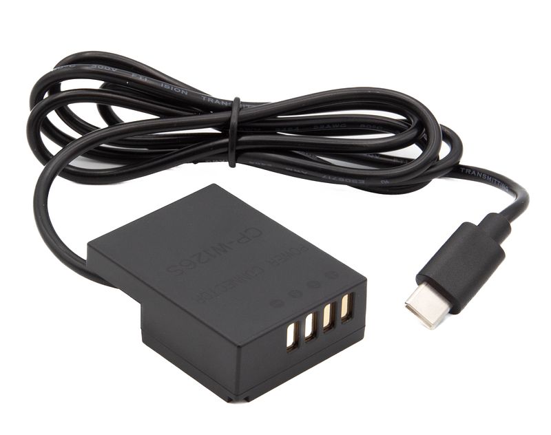 Foto van Chilipower dr-w126 dummy accu usb-c adapterset voor fujifilm, accutype np-w126