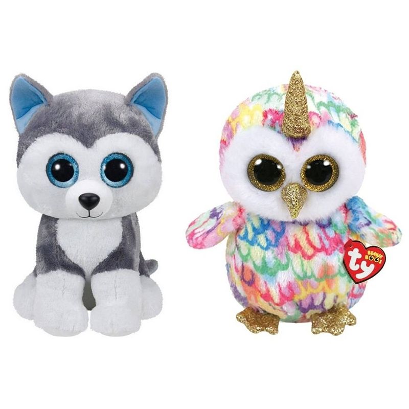 Foto van Ty - knuffel - beanie buddy - slush husky & enchanted owl