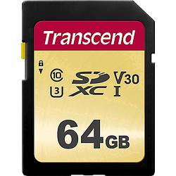 Foto van Transcend premium 500s sdxc-kaart 64 gb class 10, uhs-i, uhs-class 3, v30 video speed class