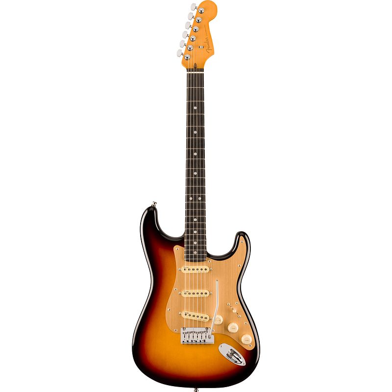 Foto van Fender american ultra ii stratocaster eb ultraburst elektrische gitaar met koffer